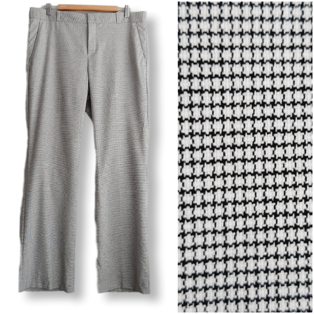 Banana Republic Black and White Houndstooth Trousers